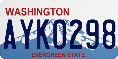 WA license plate AYK0298