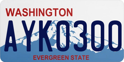 WA license plate AYK0300