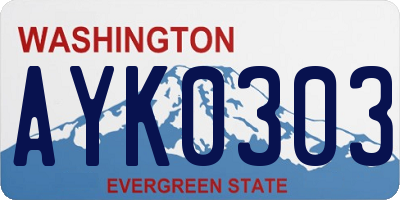 WA license plate AYK0303