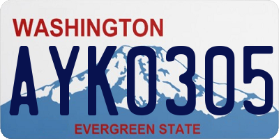 WA license plate AYK0305
