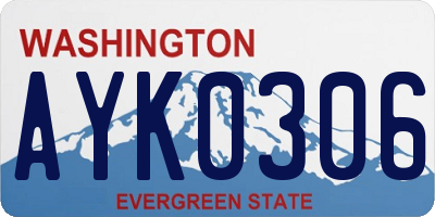 WA license plate AYK0306