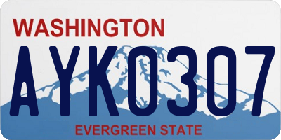WA license plate AYK0307