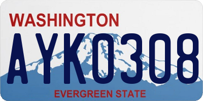 WA license plate AYK0308