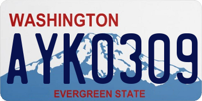 WA license plate AYK0309