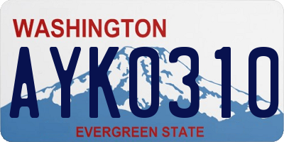 WA license plate AYK0310