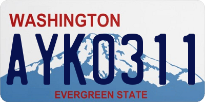 WA license plate AYK0311