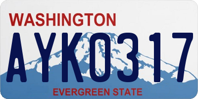 WA license plate AYK0317