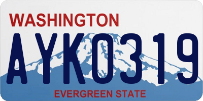 WA license plate AYK0319