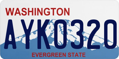 WA license plate AYK0320