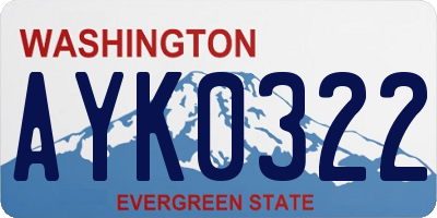WA license plate AYK0322