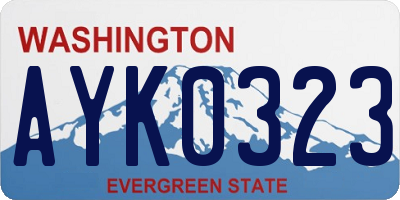 WA license plate AYK0323