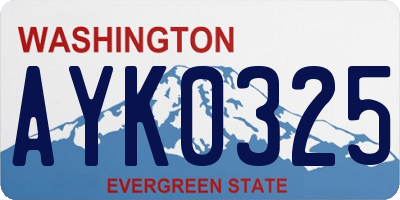 WA license plate AYK0325