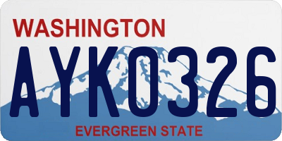 WA license plate AYK0326