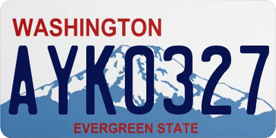 WA license plate AYK0327