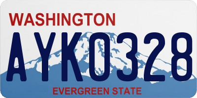 WA license plate AYK0328