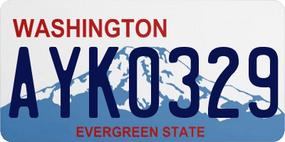 WA license plate AYK0329