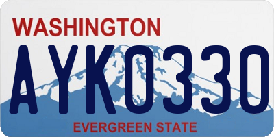 WA license plate AYK0330