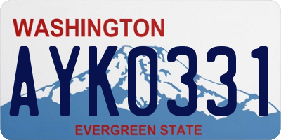 WA license plate AYK0331