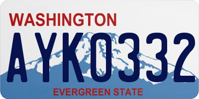 WA license plate AYK0332