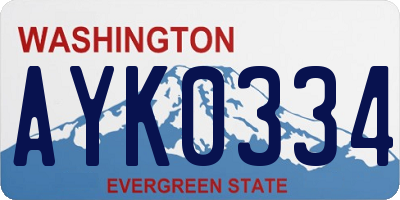 WA license plate AYK0334