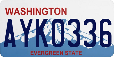 WA license plate AYK0336