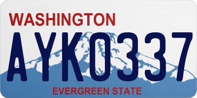 WA license plate AYK0337