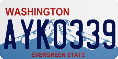 WA license plate AYK0339
