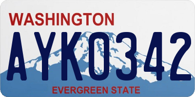 WA license plate AYK0342