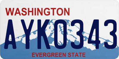 WA license plate AYK0343
