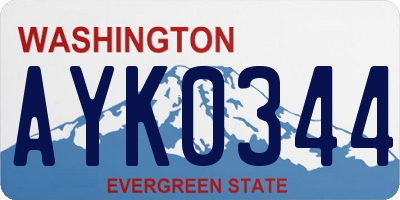 WA license plate AYK0344