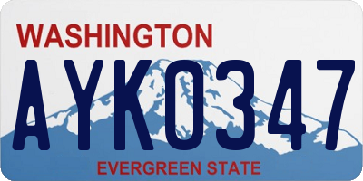 WA license plate AYK0347
