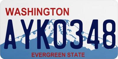 WA license plate AYK0348