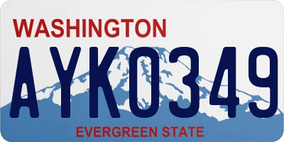 WA license plate AYK0349