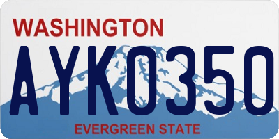WA license plate AYK0350