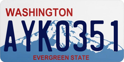 WA license plate AYK0351