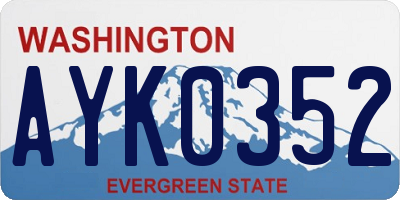 WA license plate AYK0352