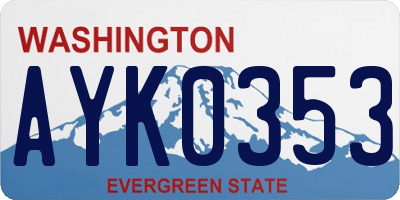 WA license plate AYK0353