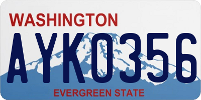 WA license plate AYK0356