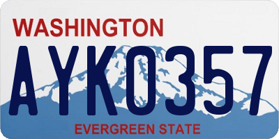 WA license plate AYK0357