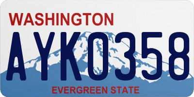 WA license plate AYK0358