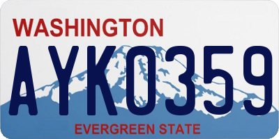 WA license plate AYK0359