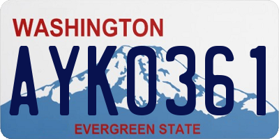 WA license plate AYK0361