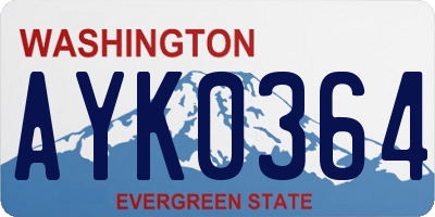 WA license plate AYK0364