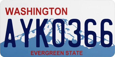 WA license plate AYK0366
