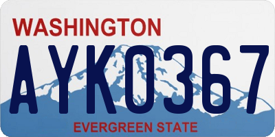 WA license plate AYK0367
