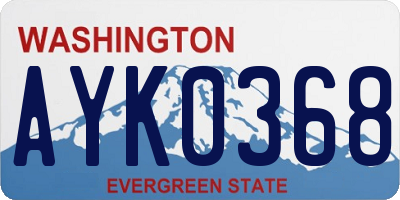 WA license plate AYK0368