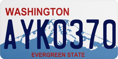 WA license plate AYK0370