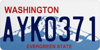 WA license plate AYK0371
