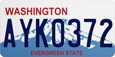 WA license plate AYK0372
