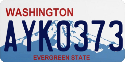 WA license plate AYK0373